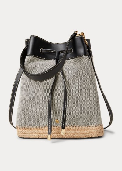 Bolsa Ralph Lauren Mujer Negros - Canvas Debby Drawstring - BPGRE0836